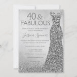 Silver Glitter Dress 40 & geweldige 40th Birthday Kaart<br><div class="desc">Silver Glitter Dress 40 & geweldige 40th Birthday en geweldige uitnodigingsvariaties voor de uitnodiging en overeenkomende objecten in onze winkel</div>