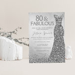 Silver Glitter Dress 80 & geweldige 80th Birthday Kaart<br><div class="desc">Silver Glitter Dress 80 & geweldige 80th Birthday en geweldige uitnodigingsvariaties voor de uitnodiging en overeenkomende objecten in onze winkel</div>