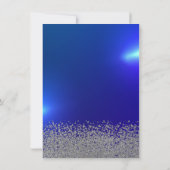 Silver Glitter Dress, Diamonds Blue Sweet 16 Kaart (Achterkant)