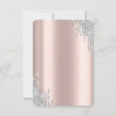 Silver Glitter Dress Sweet 16 RSVP Kaart (Achterkant)