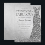 Silver Glitter Dress Womans 21st Birthday Party Kaart<br><div class="desc">Silver Glitter Dress Womans 21st Birthday Party Uitnodiging -21 en geweldige variaties aan de uitnodiging en overeenstemmende items in onze winkel</div>