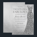 Silver Glitter Dress Womans 21st Birthday Party Kaart<br><div class="desc">Silver Glitter Dress Womans 21st Birthday Party Uitnodiging -21 en geweldige variaties aan de uitnodiging en overeenstemmende items in onze winkel</div>