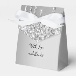Silver Glitter-drift die het bruinbruin afvoert Bedankdoosjes