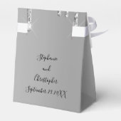 Silver Glitter-drift die het bruinbruin afvoert Bedankdoosjes (Achterkant)