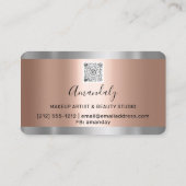 Silver Glitter Drift Lijst Qr Code Logo Gold Visitekaartje (Achterkant)
