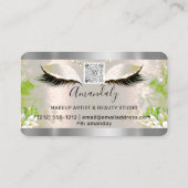 Silver Glitter Drift Lijst Qr Code Logo Lashes Visitekaartje (Achterkant)