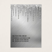 Silver Glitter Drift Logo Ketting Display Visitekaartje (Achterkant)