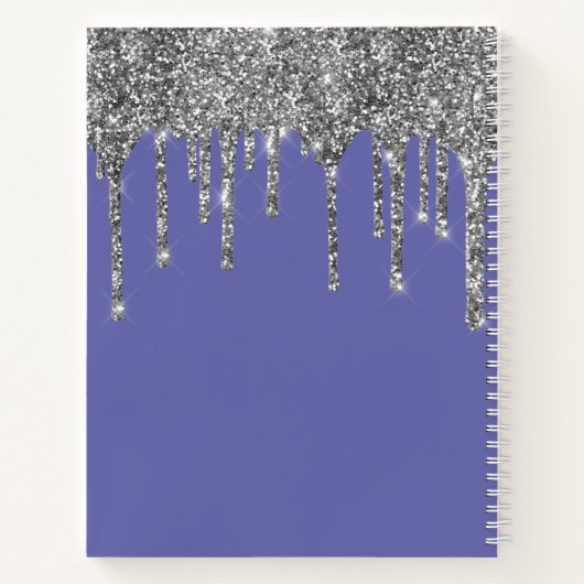 Silver Glitter Drift Periwinkle Gratitude Journal Notitieboek (Achterkant)