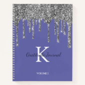 Silver Glitter Drift Periwinkle Gratitude Journal Notitieboek (Voorkant)