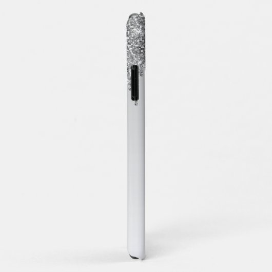 Silver Glitter Drift Persoonlijke Monogram Naam Case-Mate iPhone Case (Achterkant/rechts)