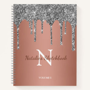 Silver Glitter Drift Roos Gold-zakboekje Notitieboek