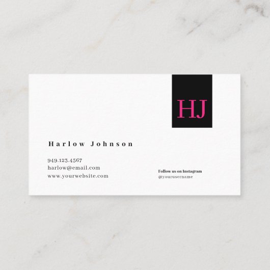 Silver Glitter Drift Signature Hot Pink Visitekaartje (Achterkant)