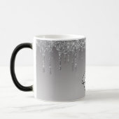 Silver Glitter Drip Coffee Mok (Links)