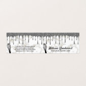 Silver Glitter Drip | Marmer | Chef Whisk Visitekaartje (Buitenkant ongevouwen)