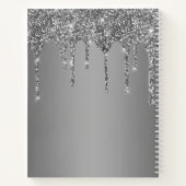 Silver Glitter Drip Monogram Gratitude Journal Notitieboek (Achterkant)