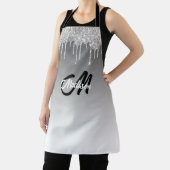 Silver Glitter Drip Monogram Sparkle Cute Girly Schort (Insitu)