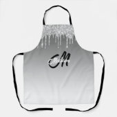 Silver Glitter Drip Monogram Sparkle Cute Girly Schort (Voorkant)