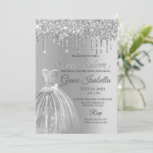 Silver Glitter Drip Sweet Sixteen Birthday