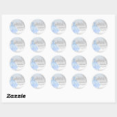 Silver Glitter Drips, Blue Dress Silver Sweet 16 Ronde Sticker (Vel)