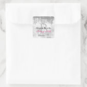 Silver Glitter Drips, DIY-naam, Monogram Titel Zwa Vierkante Sticker (Tas)