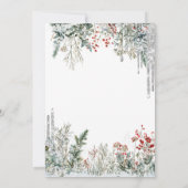 Silver Glitter Drips,Dress Winter Flowers Sweet 16 Kaart (Achterkant)