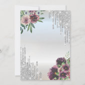 Silver Glitter Drips, Dust Rozen Jubileum Kaart (Achterkant)