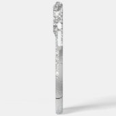 Silver Glitter Drips Glam-handtekening Case-Mate iPhone Case (Achterkant / Links)