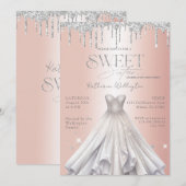 Silver Glitter Drips Jurk Roos Goud Sweet 16 Kaart (Voorkant / Achterkant)