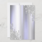 Silver Glitter Drips Licht Paarse 40e Verjaardag Kaart (Achterkant)