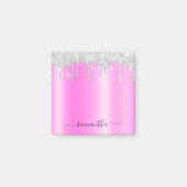 Silver Glitter Drips Magenta Shimmer Post-it® Notes (Voorkant)
