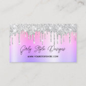 Silver Glitter Drips Multi Ombre Online Store Visitekaartje (Voorkant)