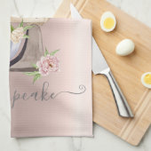 Silver Glitter Drips Retro Mixer Flower Roos Gold Theedoek (Quarter Fold)