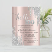 Silver Glitter Drips Roos Gold 100e verjaardag Kaart (Staand voorkant)