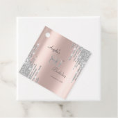 Silver Glitter Drips Roos Gold 80th Bedankjes Labels (In situ)