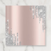 Silver Glitter Drips Roos Gold 80th Bedankjes Labels (Achterkant)