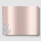 Silver Glitter Drips Roos Gold 80th Gastenboek (Achterkant)