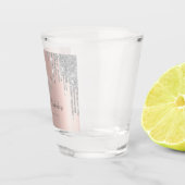 Silver Glitter Drips Roos Gold 80th Shot Glas (Rechts)