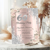 Silver Glitter Drips, Rozen 60e verjaardag Kaart