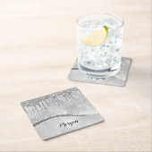 Silver Glitter Drivers & Sparkle, Naam & Monogram Kartonnen Onderzetters (Insitu)