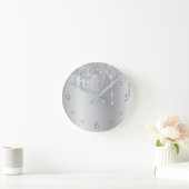 Silver Glitter Driving over Shiny Metallic Ronde Klok (Huis)