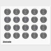 Silver Glitter Drops Bakkerij Gereedschap Ronde Sticker (Vel)