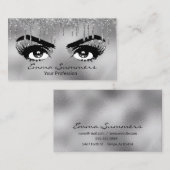 Silver Glitter druist Eyebrow Eyelash Makeup Eyes Visitekaartje (Voorkant / Achterkant)