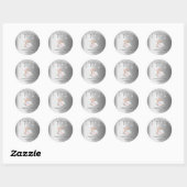 Silver Glitter druist keukenmixer Flowers Ronde Sticker (Vel)