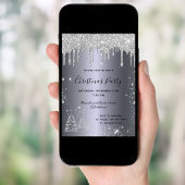 Silver glitter druist met kerstfeest in het bos kaart