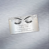 Silver Glitter drukt faux Lashes, Makeup Artist Magnetisch Visitekaartje (Voorbeeld)