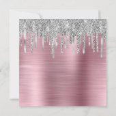 Silver Glitter drukt roze Folie 60e verjaardag Kaart (Achterkant)