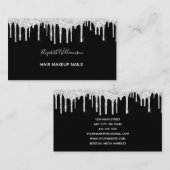 Silver Glitter drukt wit zwart meisje met elegant  Visitekaartje (Voorkant / Achterkant)