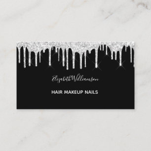 Silver Glitter drukt wit zwart meisje met elegant  Visitekaartje