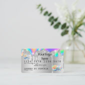 Silver glitter druppels Credit Kaart hologram add Visitekaartje (Staand voorkant)