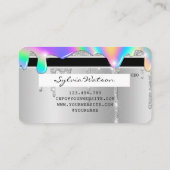 Silver glitter druppels Credit Kaart hologram add Visitekaartje (Achterkant)